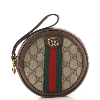 Gucci Ophidia Round Wristlet Wallet GG Coated Canvas
