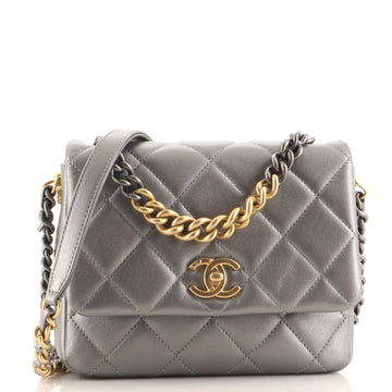 Chanel Side Note Flap Bag Quilted Lambskin Small