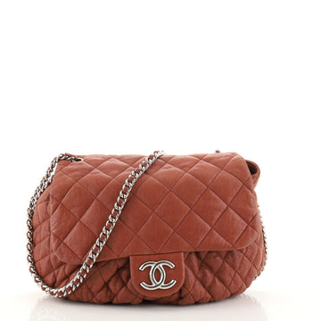 Chanel Chain Around Flap Bag Quilted Leather Large