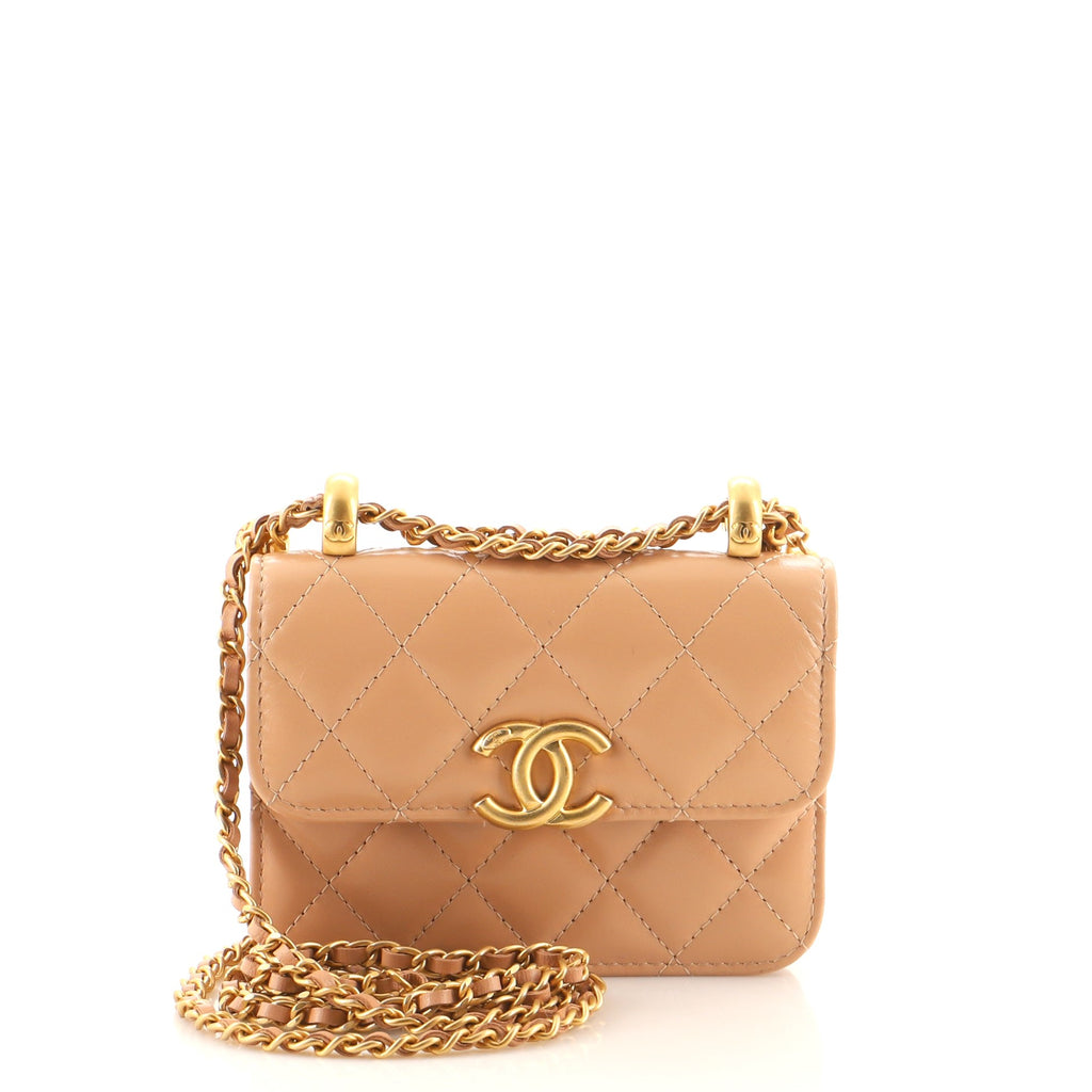 Chanel Perfect Fit Flap Coin Purse with Chain Quilted Calfskin