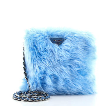 Prada Chain Crossbody Bag Faux Fur Mini