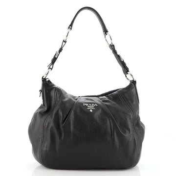 Prada Pleated Hobo Soft Calf Large