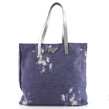 Prada Open Tote Printed Denim Large