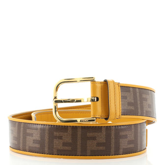 Fendi FF Belt Zucca Coated Canvas and Leather Wide