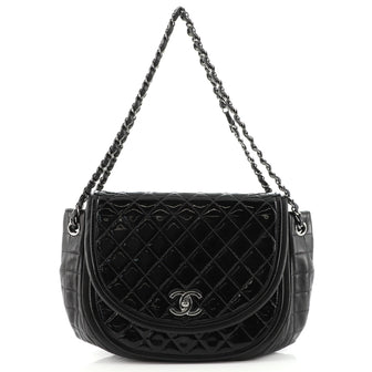 Chanel Twist Crescent Flap Bag Quilted Patent with Lambskin