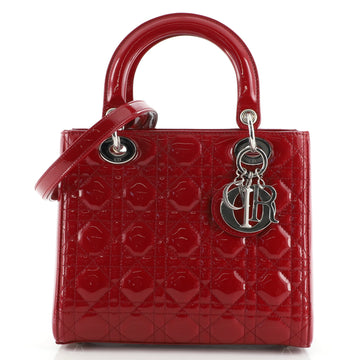 Christian Dior Lady Dior Bag Cannage Quilt Patent Medium