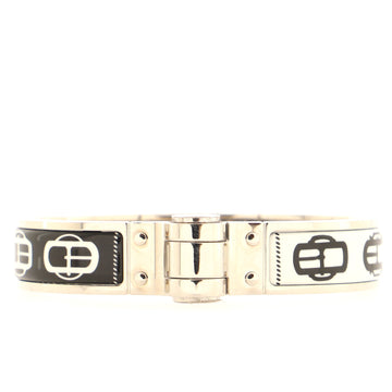 Hermes Hinged Bracelet Printed Enamel Thin