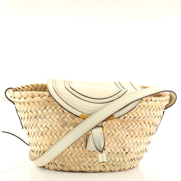 Chloe Marcie Basket Bag Raffia and Leather Small