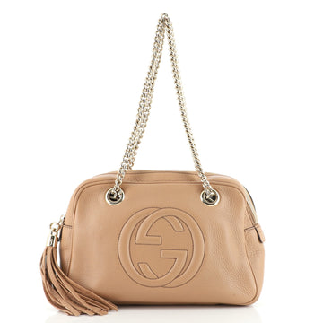 Gucci Soho Chain Zip Shoulder Bag Leather Small