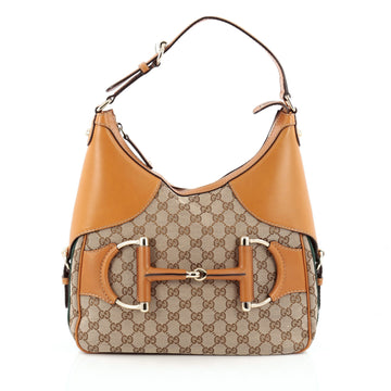 Gucci Web Horsebit Heritage Hobo GG Canvas Medium
