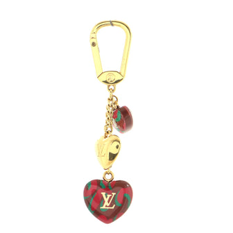Louis Vuitton Leopard Heart Bag Charm and Key Holder Metal and Resin