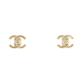 Chanel CC Turnlock Stud Earrings Metal