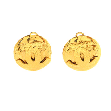 Chanel Vintage Round CC Clip-On Earrings Metal