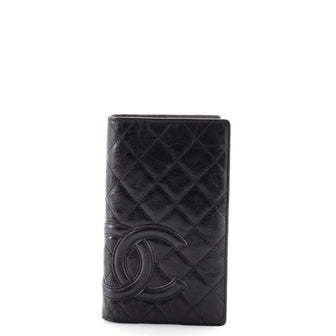 Chanel Cambon Bifold Wallet Quilted Calfskin Long