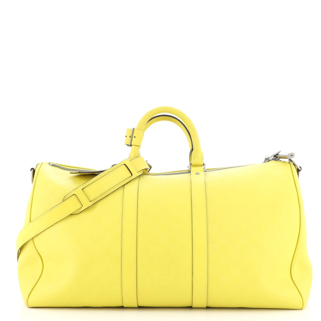 LOUIS VUITTON Mustard Damier Infini 45 cm Keepall Bandouliere Luggage Bag  Leather ref.144894 - Joli Closet