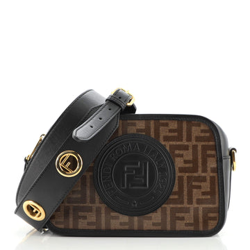 Fendi F is Fendi Logo Stamp Camera Bag Zucca Coated Canvas Small