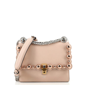 Fendi Kan I Bag Pearl Embellished Leather Small