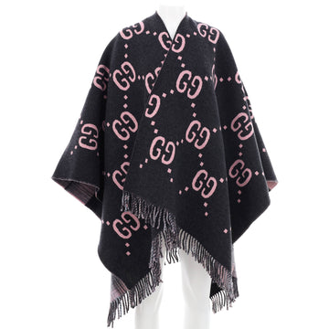 Gucci Women's Reversible Cape GG Wool and Tartan