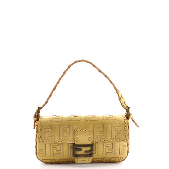 Fendi Baguette Bag Zucca Embroidered Leather