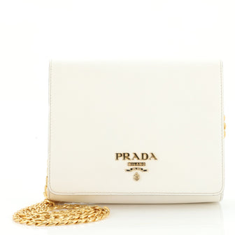 Prada Chain Flap Crossbody Bag Saffiano Leather Mini