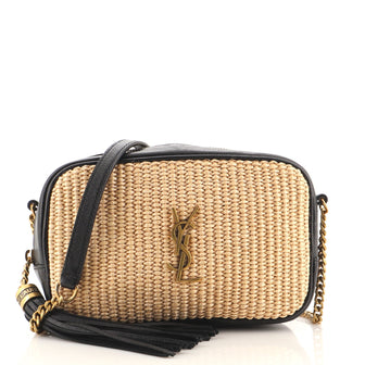 Saint Laurent Lou Camera Bag Woven Raffia Mini