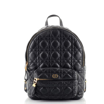 Christian Dior Zip Around Backpack Cannage Quilt Lambskin Small