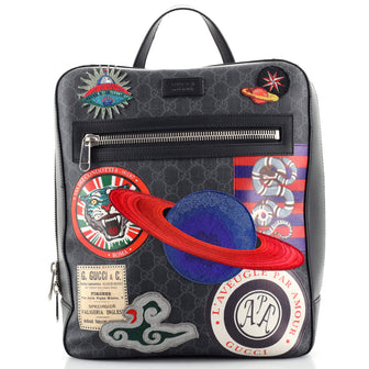 Gucci Night Courrier Backpack GG Coated Canvas with Applique
