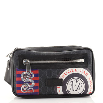 Gucci Night Courrier Waist Bag GG Coated Canvas with Applique