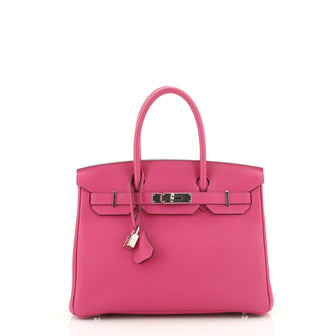 Hermes Birkin Handbag Pink Togo with Palladium Hardware 30