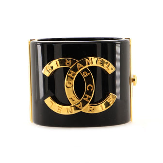 Chanel CC Paris Button Cuff Bracelet Resin and Metal