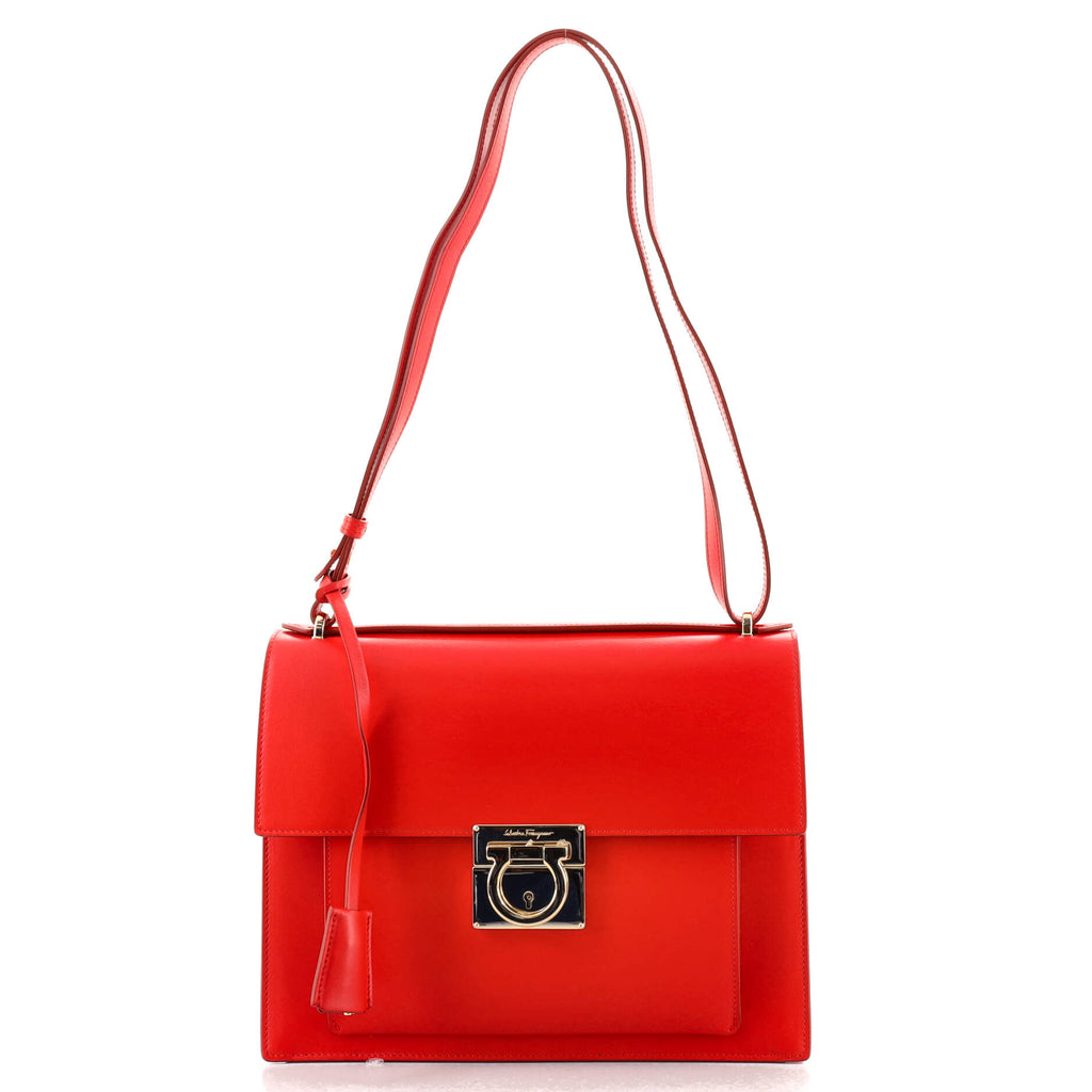 Salvatore Ferragamo Marisol Shoulder Bag Leather Small Red 1332382