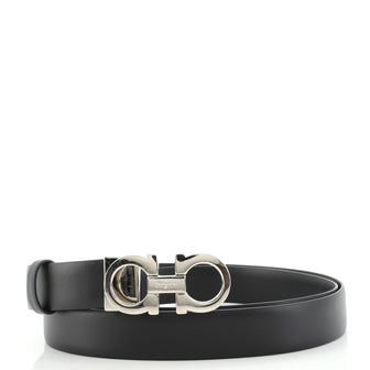 Salvatore Ferragamo Gancini Belt Leather Thin