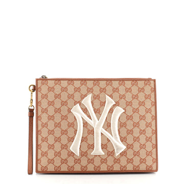 Gucci MLB Zip Pouch GG Canvas with Applique Medium