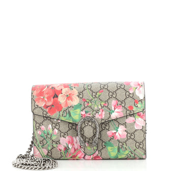 Gucci Dionysus Chain Wallet Blooms Print GG Coated Canvas Small