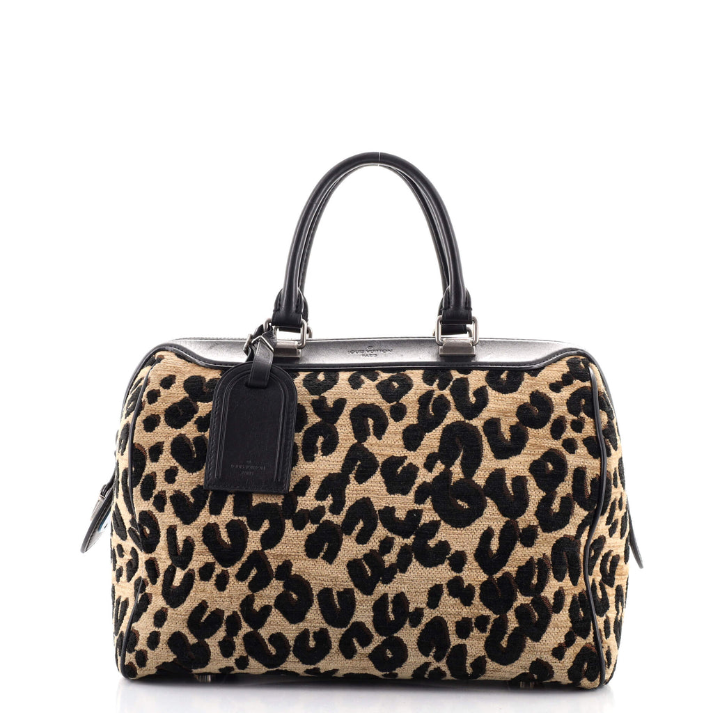 Louis Vuitton Speedy Handbag Limited Edition Stephen Sprouse Leopard  Chenille Neutral 2398554