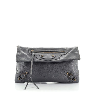 Balenciaga Classic Studs Envelope Strap Clutch Leather