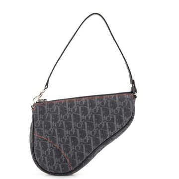 Christian Dior Vintage Saddle Bag Diorissimo Denim Mini