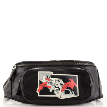 Prada Comic Waist Bag Leather and Tessuto