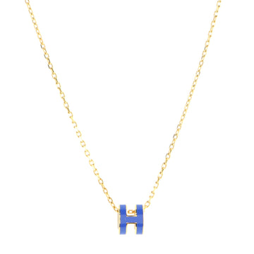 Hermes Pop H Pendant Chain Necklace Metal and Enamel Mini