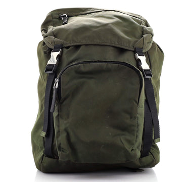 Prada Double Buckle Backpack Tessuto Large