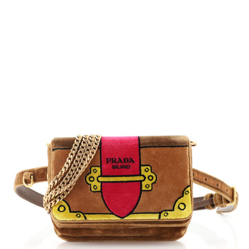 Prada Cahier Belt Bag Printed Velvet Small