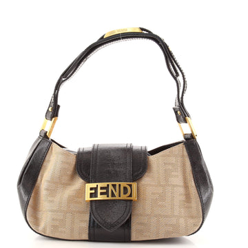 Fendi Shadow Shoulder Bag Zucca Coated Canvas and Leather Small
