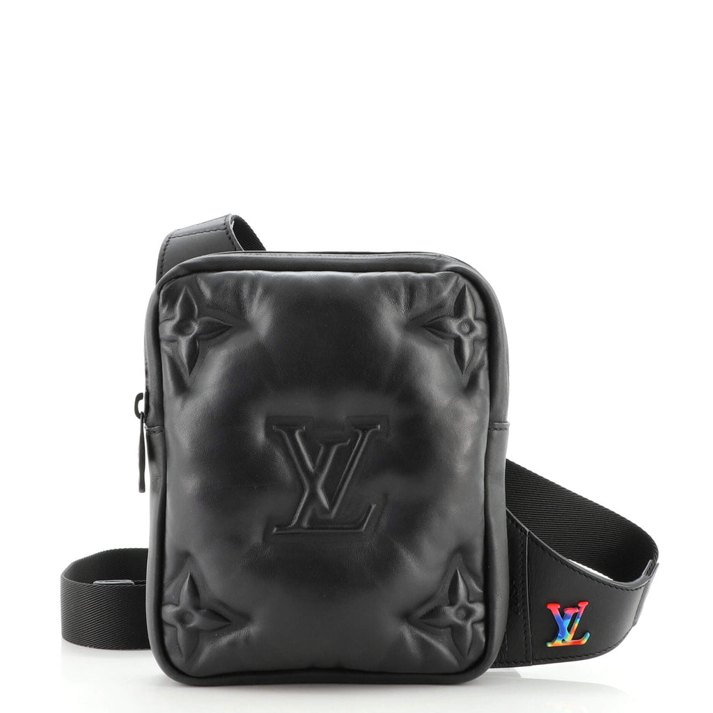 Louis Vuitton A4 Asymmetrical Sling Bag Monogram Embossed Lambskin Black  133336122