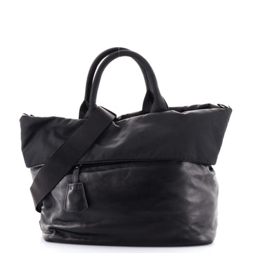 Prada Convertible Double Tote Nappa Leather and Tessuto