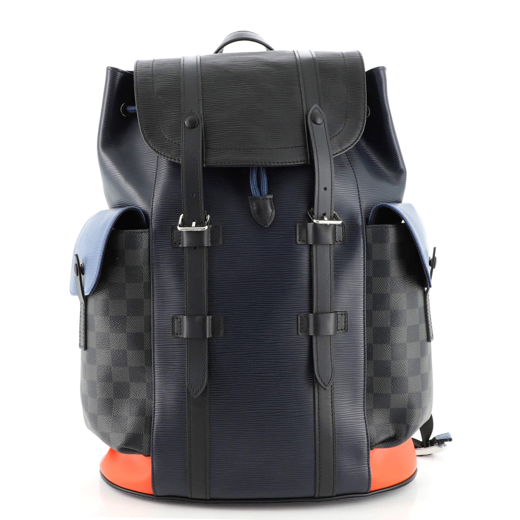 Louis Vuitton Christopher Backpack Epi Leather with Damier Graphite PM Black 133336139