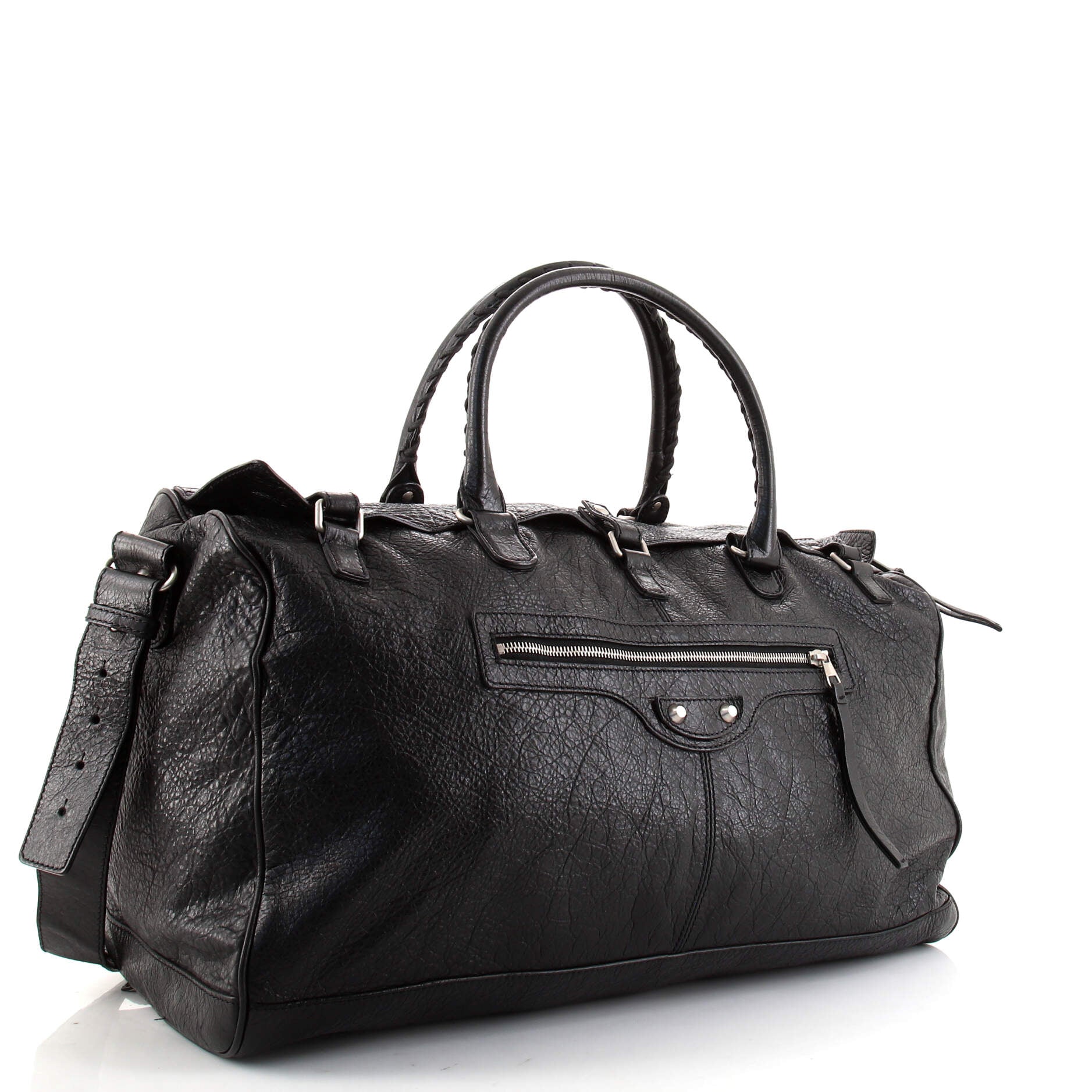 Balenciaga Squash Duffle Bag Leather Medium Black 133336175
