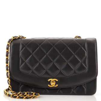 Chanel Vintage Diana Flap Bag Quilted Lambskin Medium