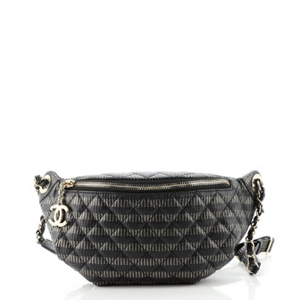Chanel Banane Waist Bag Metallic Striped Caviar