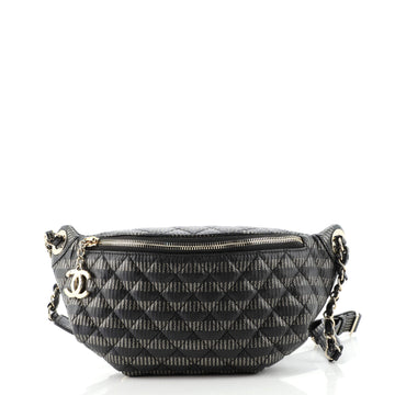 Chanel Banane Waist Bag Metallic Striped Caviar