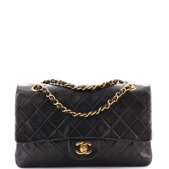 Chanel Vintage Classic Double Flap Bag Quilted Lambskin Medium
